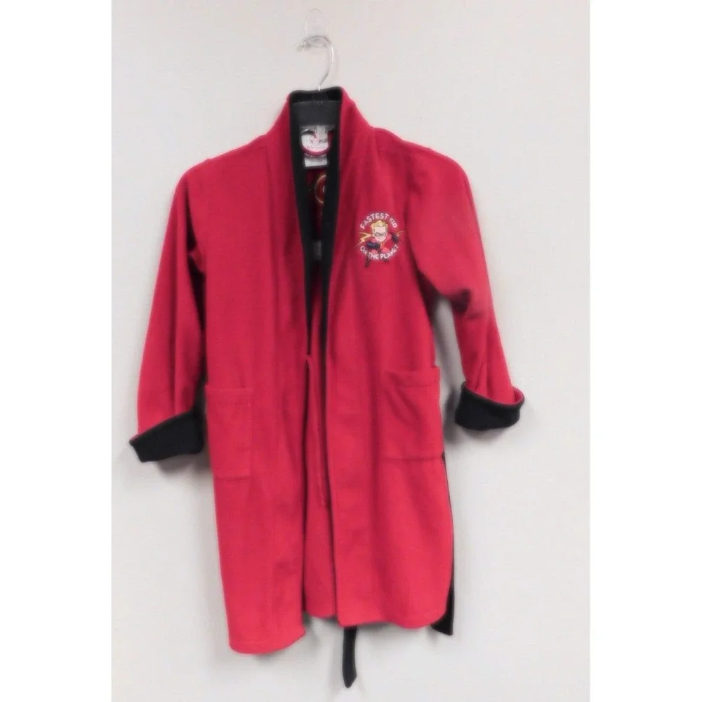 Boys Incredibles Disney‎ Store Bathrobe Size Small 5-6 with Belt  & Pockets